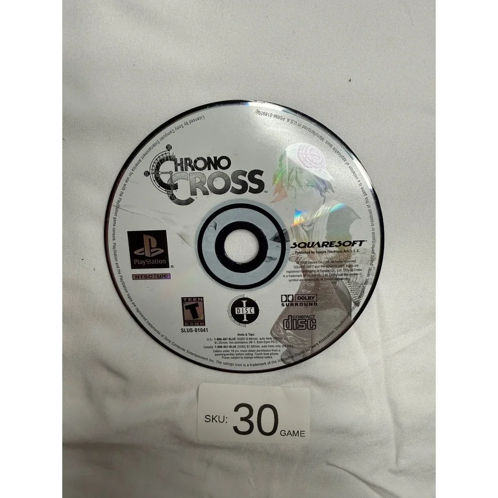 Chrono Cross Sony PlayStation 1 PS1 2000 SquareSoft Disc 1 Only SLUS-01041